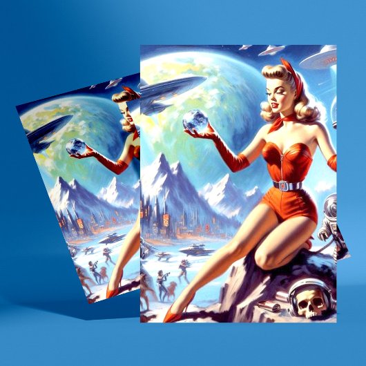 1950年代のヴィンテージSF女性 ポストカード