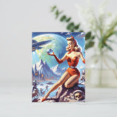 1950年代のヴィンテージSF女性 ポストカード (スタンド正面)