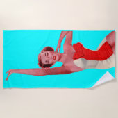 1950年代の入浴美しいなびく ビーチタオル (正面)