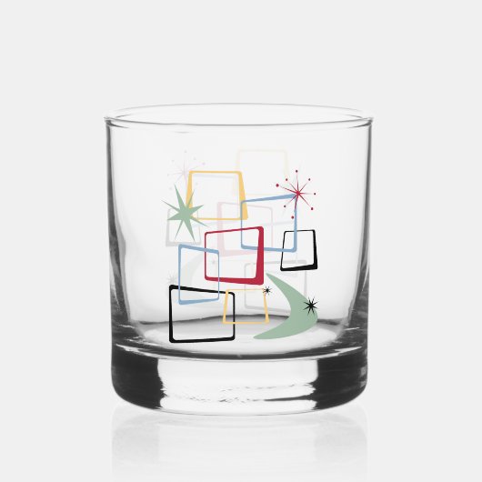 1950年代の原子団スターズブーメランミッドセンチュリー ウイスキーグラス (正面)