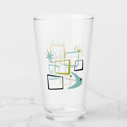 1950年代の原子団スターズブーメランミッドセンチュリー タンブラーグラス (正面)