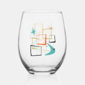 1950年代の原子時代スターズブーメランミッドセンチュリー ステムなしワイングラス (裏面)