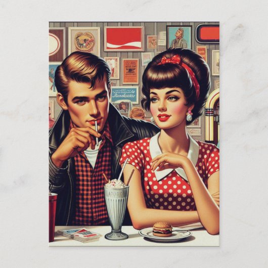1950年代の夫婦 ポストカード (正面)