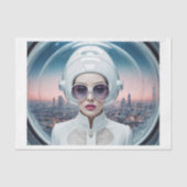 1950年代の女性で大きな眼鏡とプレキシグラス 薄葉紙 (正面)