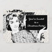 1950年代の女性とクリスマスサインV2 招待状 (正面/裏面)