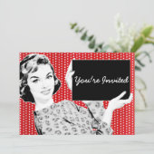 1950年代の女性と看板 招待状 (スタンド正面)