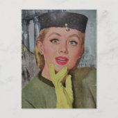 1950年代の女性のコラージュ ポストカード (正面)