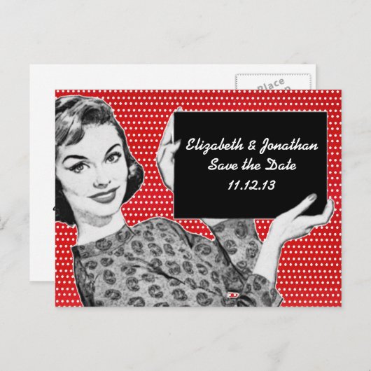 1950年代の女性のサイン日付を保存 案内ポストカード (正面/裏面)