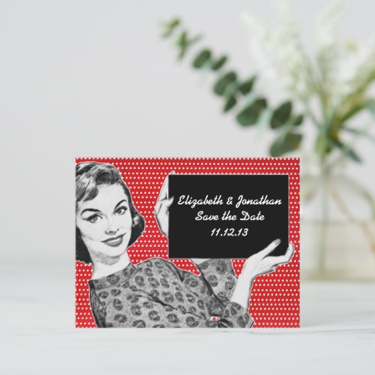 1950年代の女性のサイン日付を保存 案内ポストカード (スタンド正面)