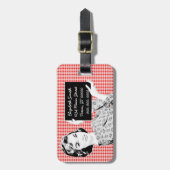 1950年代の女性（サイン付きV2） ラゲッジタグ (正面縦)