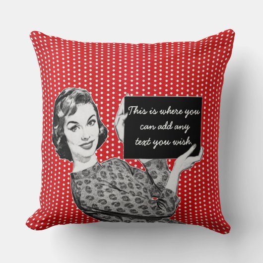 1950年代の女性（看板あり） クッション (正面)