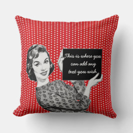 1950年代の女性(看板あり) クッション