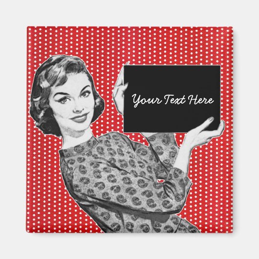 1950年代の女性(看板あり) マグネット (正面)