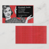 1950年代の女性(看板あり) 名刺 (正面/裏面)