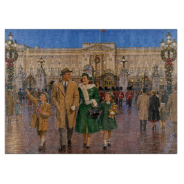 1950年代の家族のクリスマス ロンドン プロムナード カッティングボード