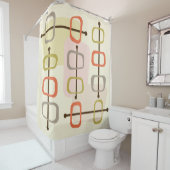 1950年代の抽象芸術アート中空ロックスチャートルーズグリーン シャワーカーテン (インサイチュ)