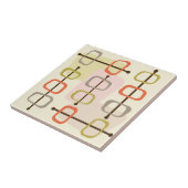 1950年代の抽象芸術アート中空ロックスチャートルーズグリーン タイル (側面)