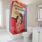 1950年代の招待状から殺人果肉小説カバー シャワーカーテン (インサイチュ)