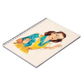 1950年代の焼き菓子作りの日のレトロな女性 エプロン姿 ノートブック (左側)