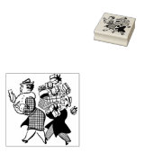 1950年代の男性と女性のクリスマスショッピング ラバースタンプ (押印)