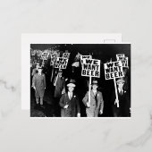1950年代の禁酒法ビール抗議のヴィンテージ写真 箔シーズンポストカード (正面/裏面)