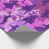 1950年代の紫のミッドセンチュリーヴィンテージシルエット女性 ラッピングペーパー (角)