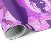 1950年代の紫のミッドセンチュリーヴィンテージシルエット女性 ラッピングペーパー (ロールコーナー)