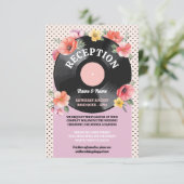 1950年代の結婚式場 音楽 レコード 結婚式 花 エンクロージャーカード (スタンド正面)