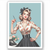 1950年代の華やかな女性ファッション、50年代のスカートギフト シール (正面)