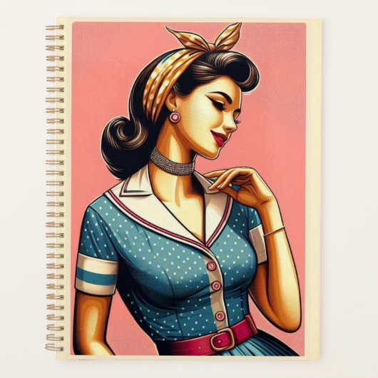 1950年代の華やかな女性ファッション、50年代のスカートギフト プランナー手帳 (正面)