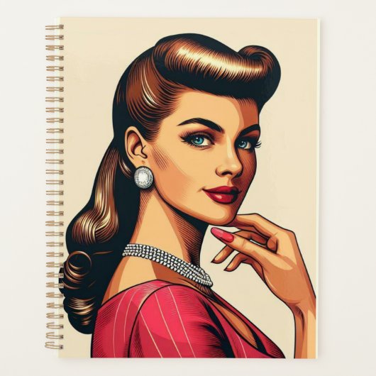 1950年代の華やかな女性ファッション、50年代スカートギフト プランナー手帳 (正面)