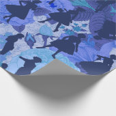 1950年代の青いミッドセンチュリーヴィンテージシルエット女性 ラッピングペーパー (角)