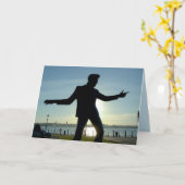 1950年代の音楽ロックインのローラー誕生日カード カード (黄色い花)