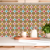 1950年代の風変わりなキッチンデザインを思わせる遊び心あるポット タイル