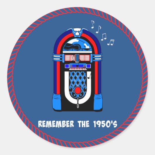 1950年代の黒い色の白い文字を思い出す ラウンドシール (正面)