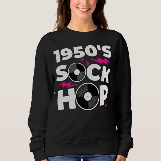 1950年代のSock Hop 50のダンステーマパーティー スウェットシャツ (正面)