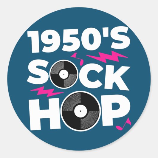 1950年代のSock Hop 50のダンステーマパーティー ラウンドシール (正面)