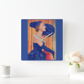 1950年代は青で美しい スクエア壁時計 (ホーム)