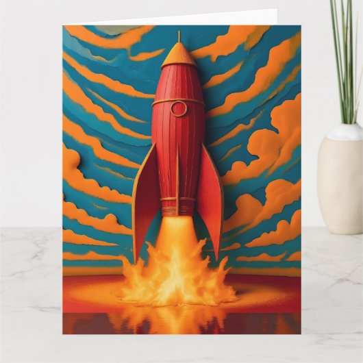 1950年代をイメージしたロケット カード (正面)