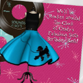 1950年代をテーマにした誕生日パーティー 招待状