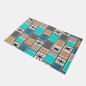 1950年代アトミック時代の長方形スターバスト ドアマット (アングル)