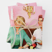 1950年代アフタヌーンティーヴィンテージアート ラッピングペーパーシート (インサイチュ)