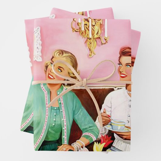 1950年代アフタヌーンティーヴィンテージアート ラッピングペーパーシート (インサイチュ)