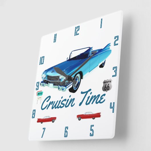 1950年代アメリカクラシック車の壁時計 スクエア壁時計 (傾斜)