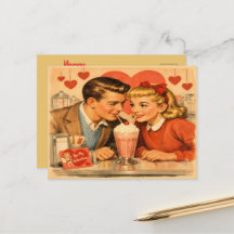 1950年代アメリカン・バレンタインデーポストカード