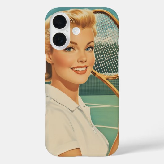 1950年代イラストレーションテニス女性 Case-Mate iPhoneケース (裏面)
