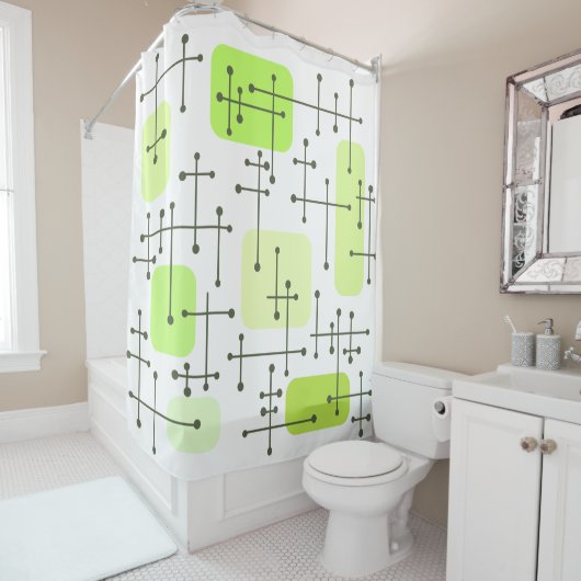 1950年代エイムズエラアートクロスヘアシャーツルーズ シャワーカーテン (インサイチュ)