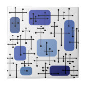 1950年代エームズエラアートクロスヘアカラー白い青 タイル (正面)