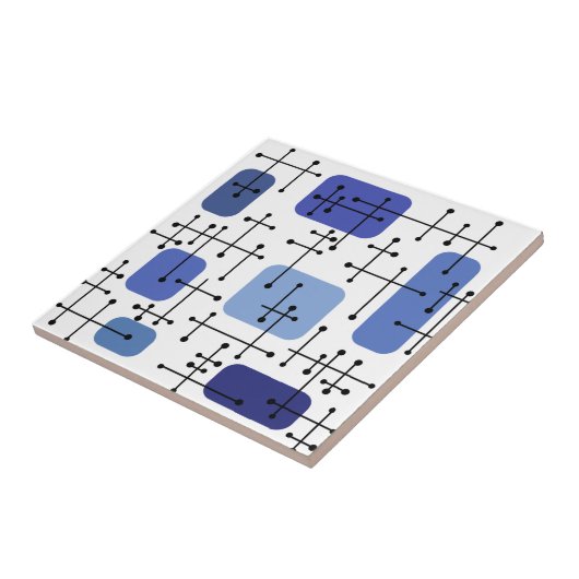 1950年代エームズエラアートクロスヘアカラー白い青 タイル (側面)