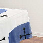 1950年代エームズエラアートクロスヘアカラー白い青 テーブルクロス (インサイチュ)